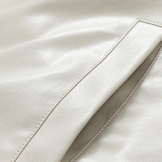 Pierre Cardin Jacket Men's Autumn and Winter Velvet Lapel Trendy Warm Casual Loose Leather Jacket Brown L