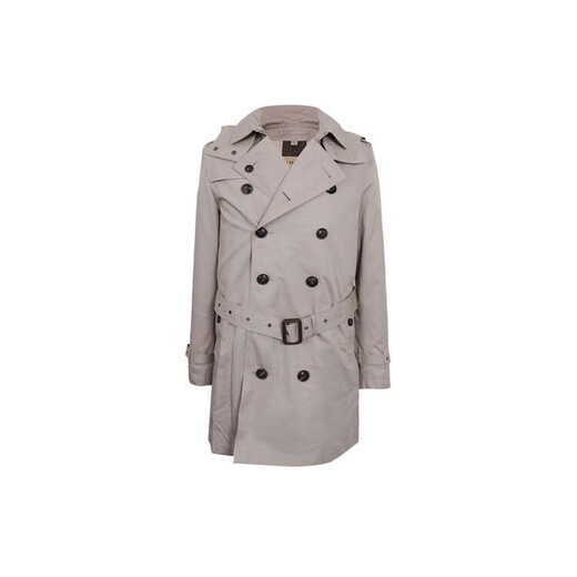 BURBERRY solid color double-breasted mid-length long-sleeved windbreaker for men Gray Gray L