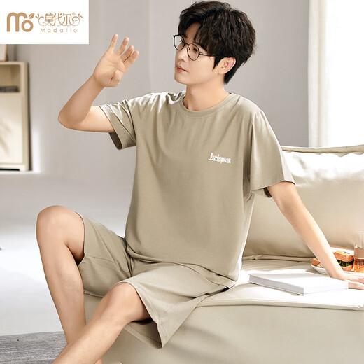 Yalu Men's Pyjamas Suit Shorts d'été Shorts minces de glace d'été. Home de grande taille décontractée soyeuse g [6624] Coquille de shorts modaux et respirant L [Recommandé 100-120 Jin [Jin est égal à 0,5 kg]]]