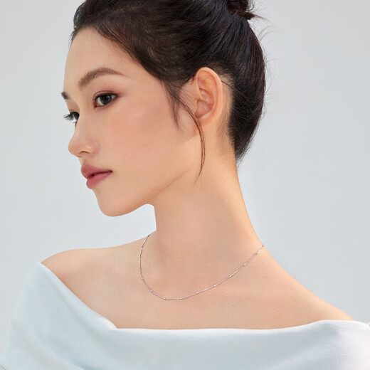 Lukfook Jewelry Platinum 950 Ball Chopard Chain Platinum Necklace Plain Chain Gift Price F63TBPN0010 2.90g (including labor cost 310 yuan)