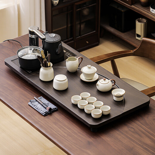 Bowei (BW) high-end tea set for home use, Ru kiln tea set, tea tray, integrated kettle for tea making, Yueya Yunqi