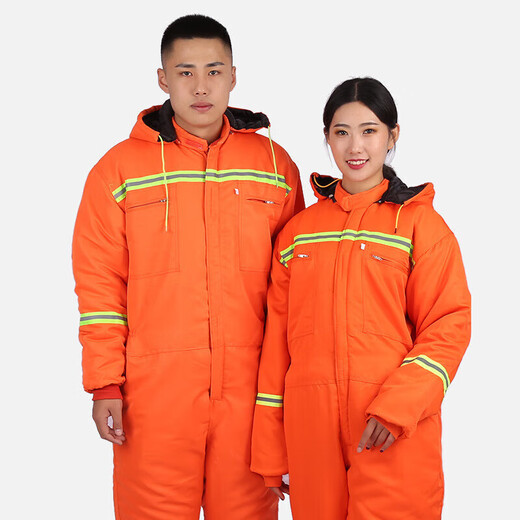 In winter, minus 40 degrees cold-proof clothing, one-piece cold-proof and anti-freeze clothing, low-temperature cotton clothing, overalls, thickened coat, fishing clothing, navy blue one-piece cotton clothing XXL