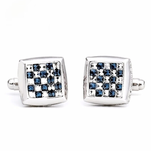 Nosskiss importierte Männer Manschettenknöpfe Swarovski Kristallhülle Nagelhemd Cuff Knopf Benutzerdefinierte Schreibkarten Geschenkbox Gold Manschettenknöpfe