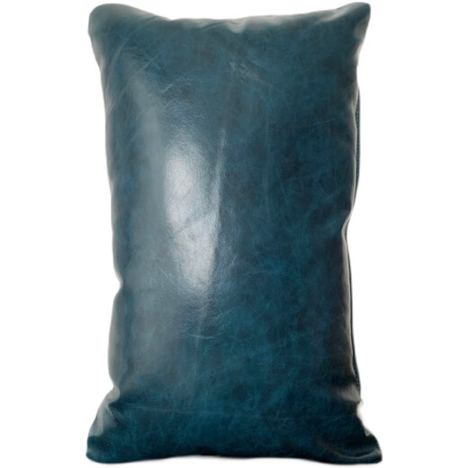 Chenxiang echtes Leder mit großer Kissenschicht Kuhspur Nordic Festkissen Volltülenkissen Rückenlehre D691 Graue doppelseitige Kopfschicht Cowdhide 55x32cm Lederhülle + Kissenkissen Kissen Kissen Hülle