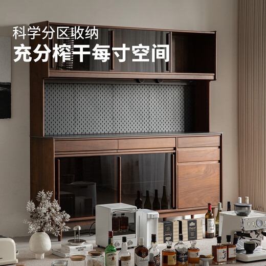 Continue to write solid wood slate sideboard restaurant storage cabinet simple wall storage cabinet multi-functional storage cabinet Wanxiang 1.5m