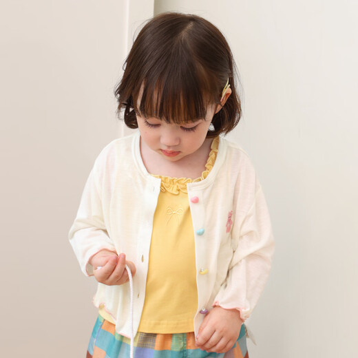 
LUSON Little O dad baby girl baby girl air conditioning shirt cardigan 2025 summer new baby ice silk versatile thin jacket