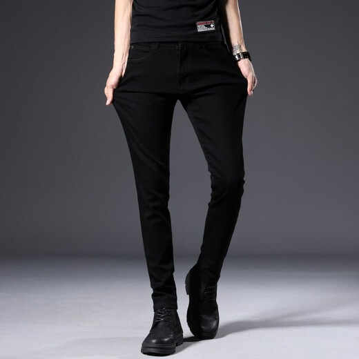 
LEE KIDS high-end handsome black jeans men's slim and slim and stretchy new style versatile men's pants black and gray 1048 [elastic and high quality] 27 sizes [recommended 80Jin [Jin equals 0.5 kg]-90Jin [Jin equals 0.5 kg] wear] small size