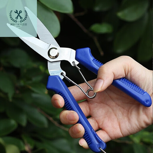 LNGA LANDGRE powerful electrician scissors, industrial grade iron scissors, household multifunctional keel trunking cable shears, fruit picking scissors, multifunctional upgraded version of industrial scissors with green handle (without saw, 1 set)