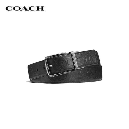蔻驰（COACH）【品牌直供】男士针扣腰带黑色CQ024BLK七夕礼物