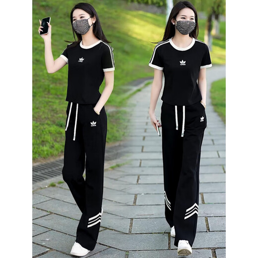Tachimis Touch Miss Missable Casual Cost Temperament Slinmming Wide-Leg Pantalon Summer New Women's Sportswear Two-Piece Set White Suit M [Suggestion 85-105Jin [Jin est égal à 0,5 kg]]]
