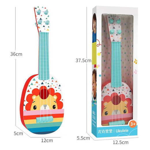Nürz Kindergitarrenspielzeug Baby -Baby Ukulele Anfänger Musik Frühes Griolinstrument [35,998 cm] Ukulele + farbenfrohe Harmonische