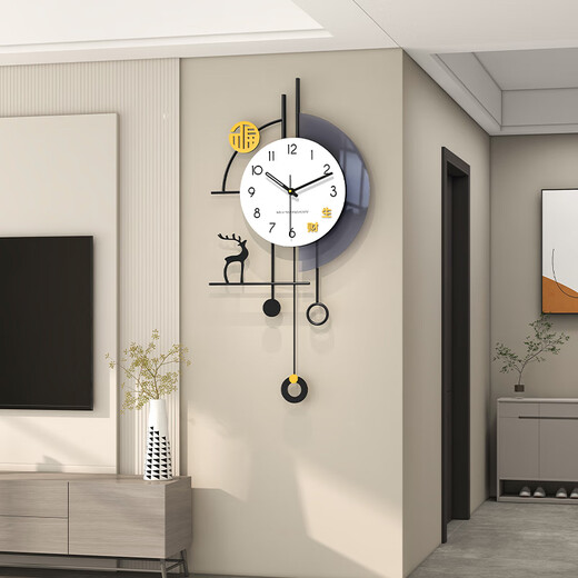 Jiujiuda living room wall clock light luxury high-end atmosphere 2025 high-end wall watch modern simple personality creative clock wall hanging