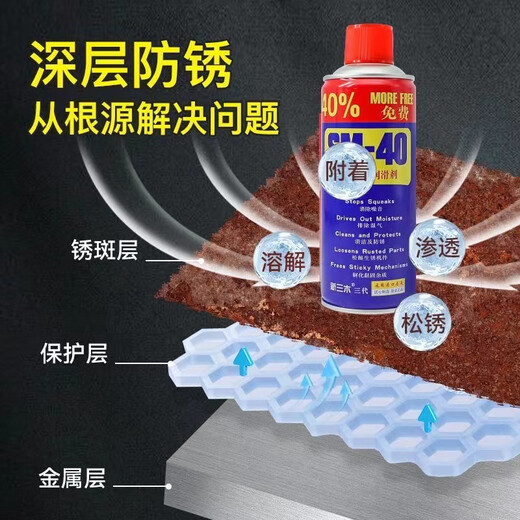 24 bottles of rust remover, anti-rust lubricant, metal powerful cleaner, anti-rust screw loosener, remove rust, rust remover loosener, large bottle - 6 bottles, delivery tube