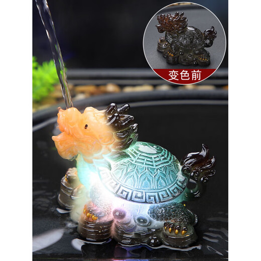 Light as I wish tea pet can raise high-end color-changing luminous tea pet chameleon turtle ornaments boutique can raise tea table tea supplies tea tray Golden toad turns into gold-gold diamond large size