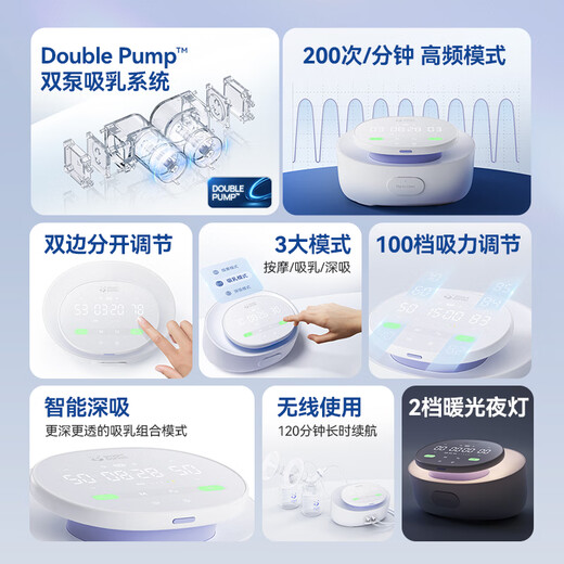 Panda Bubu SmartPandaplus Grade Standard Version standard Pompe double pompe double face double aspiration petite pompe à lait double face double face, ajustement indépendant de gauche et de droite