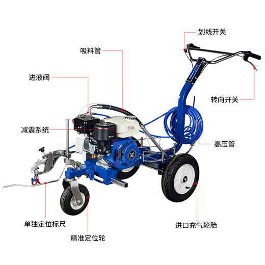 Bolangqing Cold Spray Marking Machine Road Road Parking Community Driving School Runway Highway Ligne Dessin Dessin Machine de marquage automatique 695 Machine de marquage standard [10 unités uniquement]