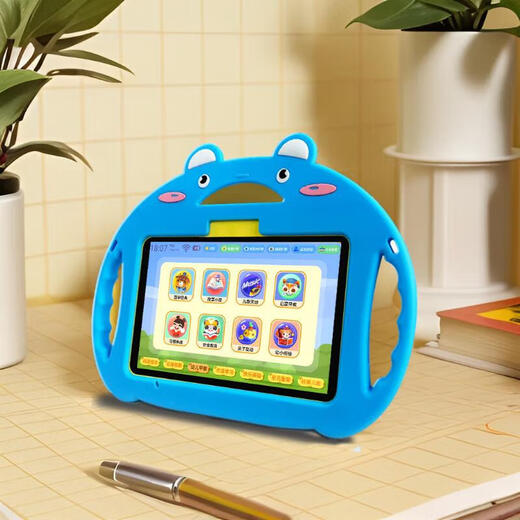 Kuaiyitong AI early education tablet educational children's learning machine preschool kindergarten Chinese mathematics English early education machine young-to-school connection point reading machine primary school curriculum synchronization anti-fall eye protection version orange with protective cover/tempered film 1-12 years old early education + all primary school age groups + APP download/64GB