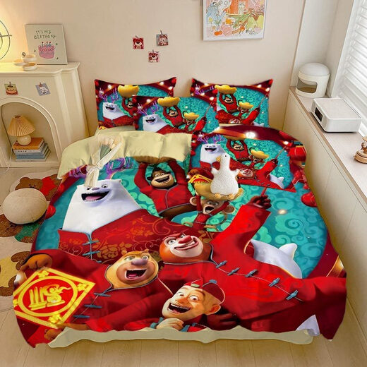 Disney (Disney) All-Cotton Cartoon Bear Haunted Drei-teilige Set Student Sädelseite anpassbar 3892V Bettblattstil 135 Bett