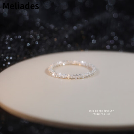 Meliades S925 silver ring Korean style index finger ring cauliflower chain baby's breath jewelry gift for girlfriend Valentine's Day gift silver Hong Kong code 15