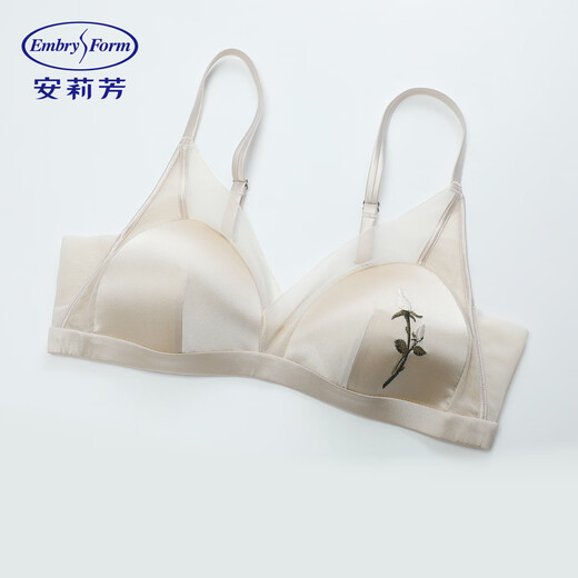 Embry's counter new product mesh splicing mulberry silk triangle cup underwear women's French thin bra EB00991 silk original color SBG XL