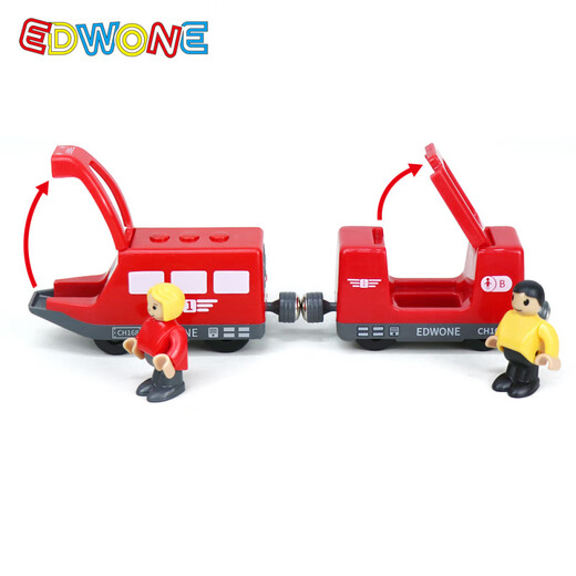 Magnetische Fernbedienung Elektrischer Zug Hölzer Gleis MAS -Zug Traktor -Kinderspielzeug Blue Passagierbahn + 1 Wagenkutsche kompatibel mit verschiedenen Holzstandards