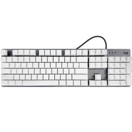 Logitech K845 Mechanische Tastatur Backstreuit Wired Keyboard Game E-Sporttastatur Tee Green und Rotachse Keyboard DIY Keycap Office-Tastatur und Maus-Set in voller Größe 104 Tastatur K845-Weiß Magic Wave Crystal Keycap Qing-Achse