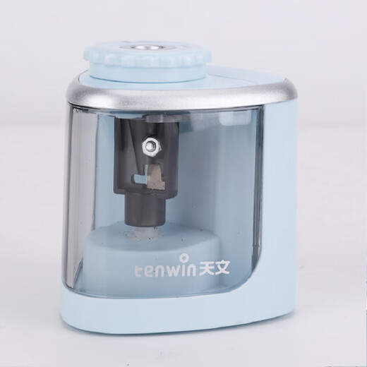 天文;TEN-WINtenwin电动卷笔刀创意蘑菇头儿童文具半自动刨笔削笔机电池 黑色TW8005 - 英文tenwin