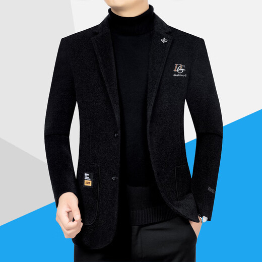Playboy (PLAYBOY) woolen suit jacket for men middle-aged spring and autumn new business casual thickened suit top 99245B black 2XL 185 suitable for 155-175Jin Jin equals 0.5 kg