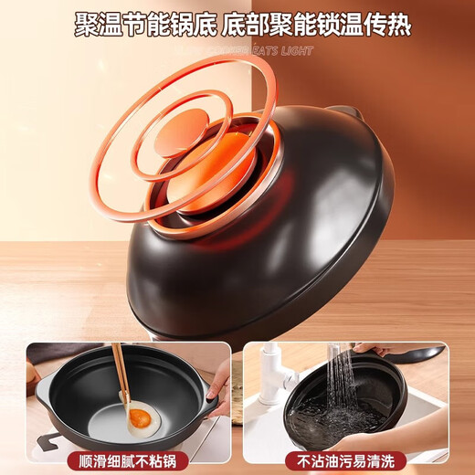 Clay pot, household gas stove, high-temperature dry-burning non-cracking ceramic pot, large capacity, special for soup and small claypot rice, suitable for 4-5 people, with lid 2.8L