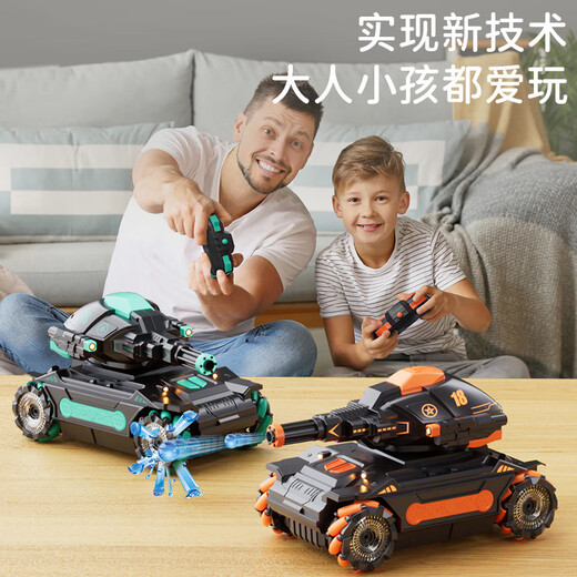 MPPMCK卡车遥控车玩具儿童手势感应四驱越野汽车机器人跑车礼物 橙色双遥控+10万水弹
