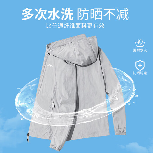 回力防晒衣男夏季冰丝速干皮肤衣男户外钓鱼服轻薄夹克外套男 浅灰XL