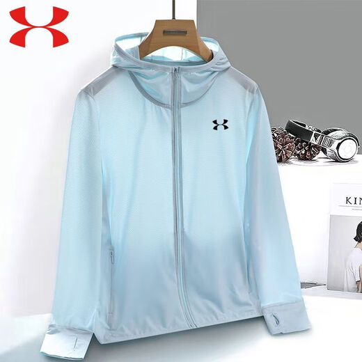 Under Armour UA Schnelltrocknende Sonnenschutzkleidung für Männer und Frauen dünne mit Kapuze im Freien Sport atmungsaktiv