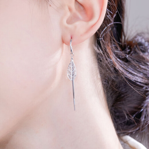 Meluxe platinum earrings for women, PT950 platinum tassel earrings, birthday gift for girlfriend, wife, about 3.55g