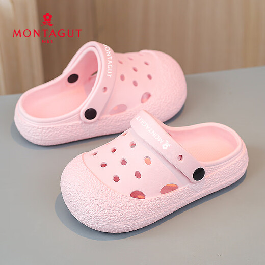 
Mengtejiao children's slippers girls' hole shoes summer shoes medium and large children's anti-slip soft sole sandals sports beach bag-toe sandals