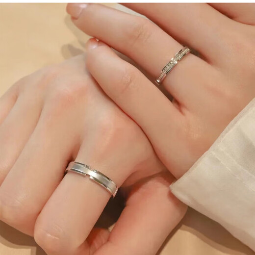 Zhouke Lao Phoenix 999 quality platinum ring PT platinum couple ring men's and women's diamond ring 520 Valentine's Day gift Jianjia Bailu platinum l gold women's ring