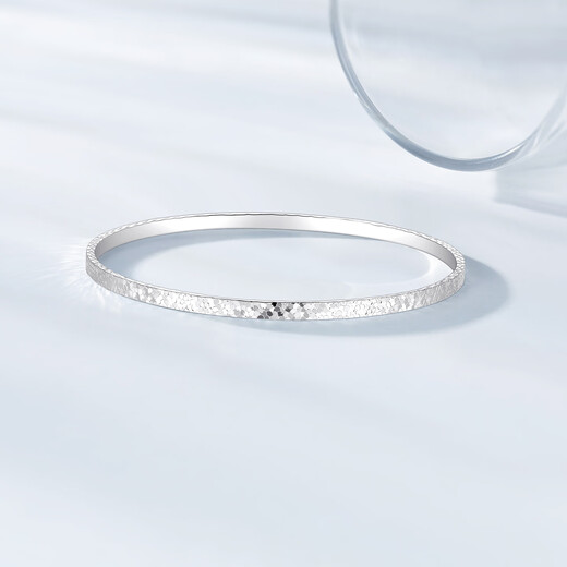 Chao Acer Platinum Crushed Ice PT950 platinum bracelet women's bracelet CNC birthday gift priced at 890 yuan 8.05g diameter about 5.8cm