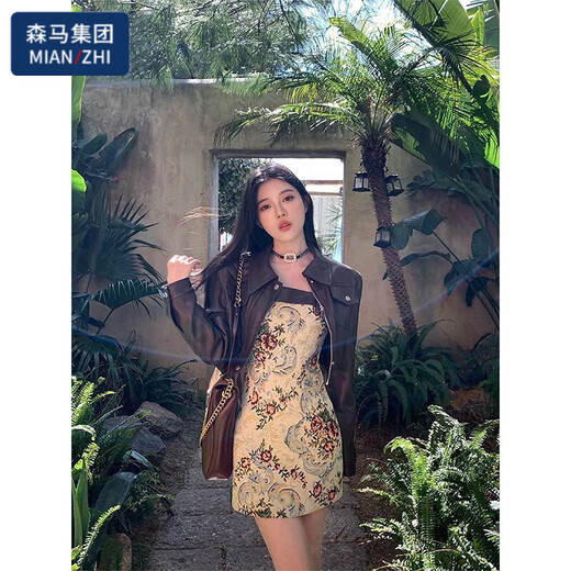 棉致复古棕色皮衣外套女2025春秋季新款时尚小个子设计感 棕色皮衣 M 100-110斤