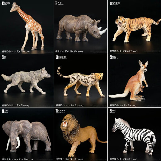 可爱家儿童玩具仿真野生动物模型长颈鹿大象老虎狮子猎豹狼宝宝认知摆件 679大号白兔
