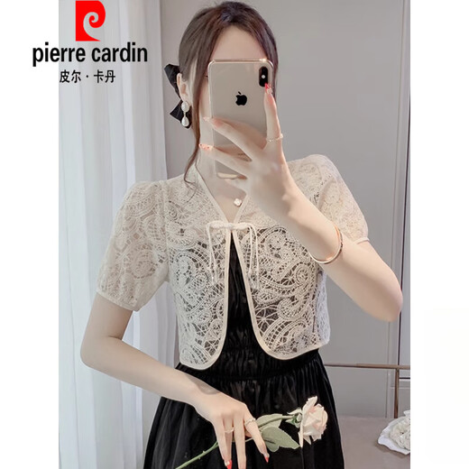 Pierre Cardin dentelle Châle 2025 Nouvelle femme de protection solaire pour le soleil extérieur Texture de style mince d'été