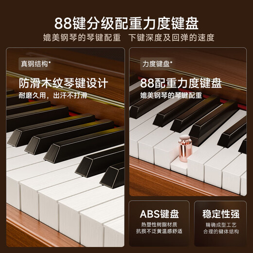 Betsy B351 Electric Piano 88 Keys Heavy Hammer Adult Children Electronic Piano Home Practice Beginner Professional Examination Piano B351-Gravity 88 Keys Wood Grain Black