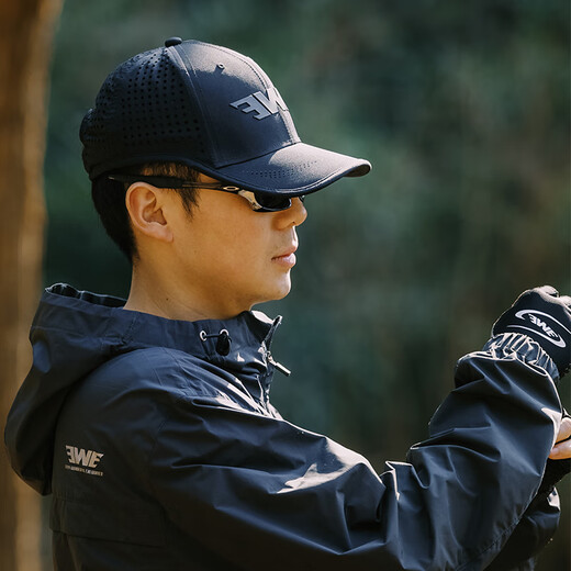 Meixia Fishing Hat Men's Sun Protection Windbreaker Second Generation Air Cap Outdoor UV Protection Men's Peaked Cap Black One Size