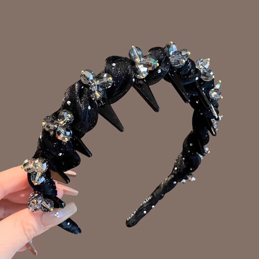 Princess of Paris headband for women 2025 new high-end rhinestone braid fashion hairpin fashionable high skull headband rhinestone star headband