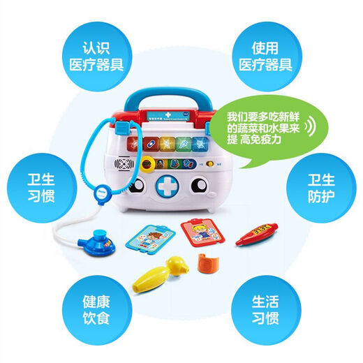 Box de diagnóstico y tratamiento inteligente para niños de Weiyida Little Doctor Toy Toolbox Simulación para bebés Nurio Jugue House Precio 189 Diagnóstico y caja de tratamiento de versión de lujo
