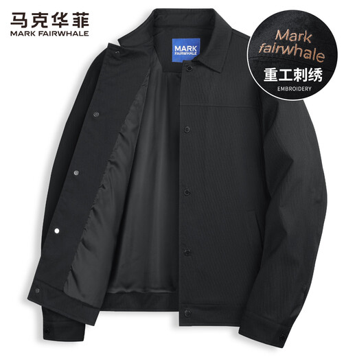 Mark Huafei light luxury texture lapel jacket men's 2025 autumn new black gold embroidered commuter jacket trendy 1527N black 001 M 170