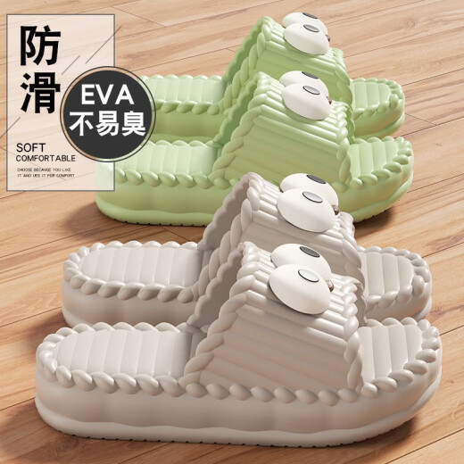 Dadong (dusto) cute outdoor sandals for women summer 2025 new home interior thick sole bathroom non-slip EVA couple sandals men deep purple [Bow shoe flower accessories] 36 -3735-36