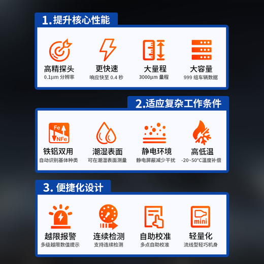 Guoou Fourth Generation Paint Film Meter High-Precision Second-hand Car Coating Thickness Gauge Car Paint Film Thickness Detection Iron and Aluminum Rechargeable Version