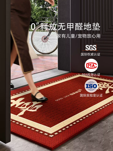 Zaitao entrance door floor mat 2025 new high-end red entrance door foot mat dirt-resistant and free washing room interior mysterious Fuze long-lasting-15867 80*120cm small size recommendation