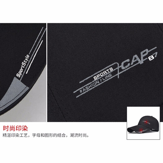 Shilan Lunsa Hat Men's Sunscreen Baseball Cap Korean Style Casual Trendy Outdoor Autumn and Winter Middle-aged Peaked Cap Summer Sports Fishing Hat Black Adjustable