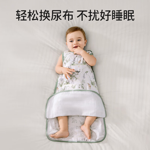 European pregnant children's summer sleeveless vest sleeping bag, ultra-thin anti-shock gauze pajamas for 1-3 years old babies, four in the front and two in the back, 22-30 Corgi portrait, size 80 - (0.5-2 years old, available height 75c