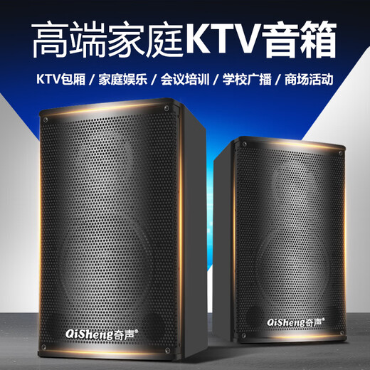 奇声家庭ktv音响套装点歌机卡拉ok点唱一体机家用大功率功放机家庭影院K歌会议室设备全套电视客厅音箱 10寸音响+平板点歌机+充电话筒+重低音炮